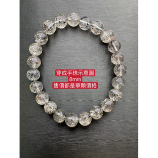 【肯爸水晶嚴選】莫三比克 黑草莓晶8mm/現貨/散珠/全孔/隔珠/配珠/手工串珠編織/材料珠/DIY/單顆/單珠/飾品