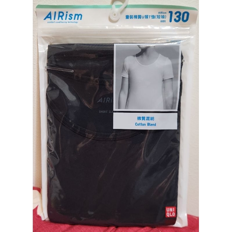 UNIQLO 優衣庫 童裝棉質U領T恤 AIRism