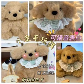 【醜小鴨】小金毛玩偶DIY材料包 可錄音娃娃 客制化圍兜款狗狗 生日畢業禮物組 寶寶紀念公仔 情侶禮物 生日禮物
