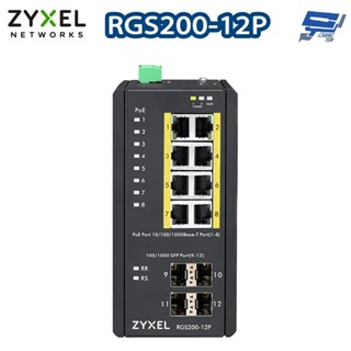 昌運監視器 ZYXEL 合勤 RGS200-12P 12埠 GbE網管型PoE交換器100/1000 Mbps