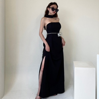 [DOEFF] 女神繞脖開岔長洋 連身裙 洋裝 長洋裝 婚禮洋裝 生日洋裝 禮服洋裝 黑色洋裝 性感洋裝 長版洋裝 顯瘦