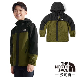【The North Face】兒童用 輕量防水透氣連帽休閒外套 防風休閒夾克 機能性風衣 夾克 橄欖綠 8A48