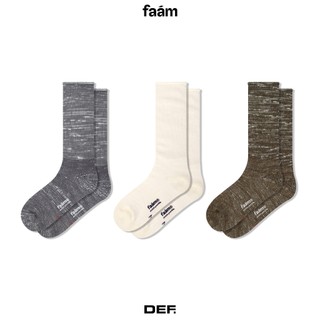 『Definite』faam / MIXED YARN PILE CREW SOCKS - 混紗針織高筒毛襪