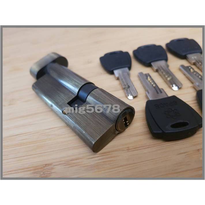 SPACE 偏心葫蘆鎖心 古銅色 80mm=外30mm+內50mm 附6支鑰匙 CISA各大品牌適用