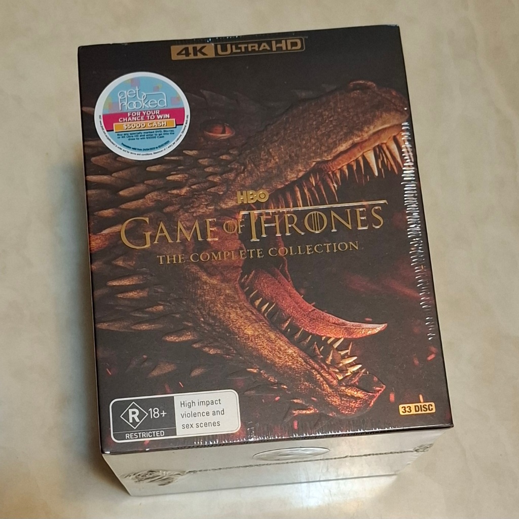 冰與火之歌權力遊戲Game of thrones全八季全套終極合輯硬殼豪華盒裝(4K UHD藍光33碟限定版)。龍族前傳