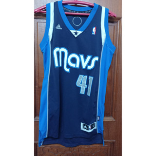 NBA達拉斯獨行俠隊Dirk Nowitzki第二客場深藍色球衣S號-1