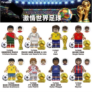 【積木班長】TV6504足球FIBA達利馬 卡卡 拉莫斯 內馬爾姆巴佩莫德裡奇 伊布拉西莫維奇C羅納度人偶積木