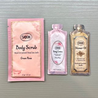 栗子美妝🌰｜SABON 全新升級版 綠玫瑰身體磨砂膏 15g 綠玫瑰身體乳液 5ml 經典PLV沐浴油 5ml 試用包