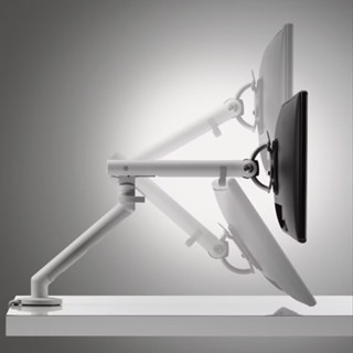 【Herman Miller】Flo 電腦螢幕桌上型支撐架（金屬霧銀）