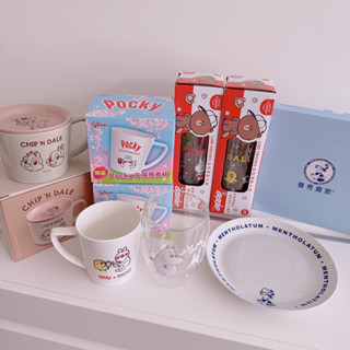 Moomin姆明雙層玻璃杯 奇奇蒂蒂馬克蓋杯二件 Pocky午茶馬克杯 曼秀雷敦餐盤 LINE FRIENDS運動水壺