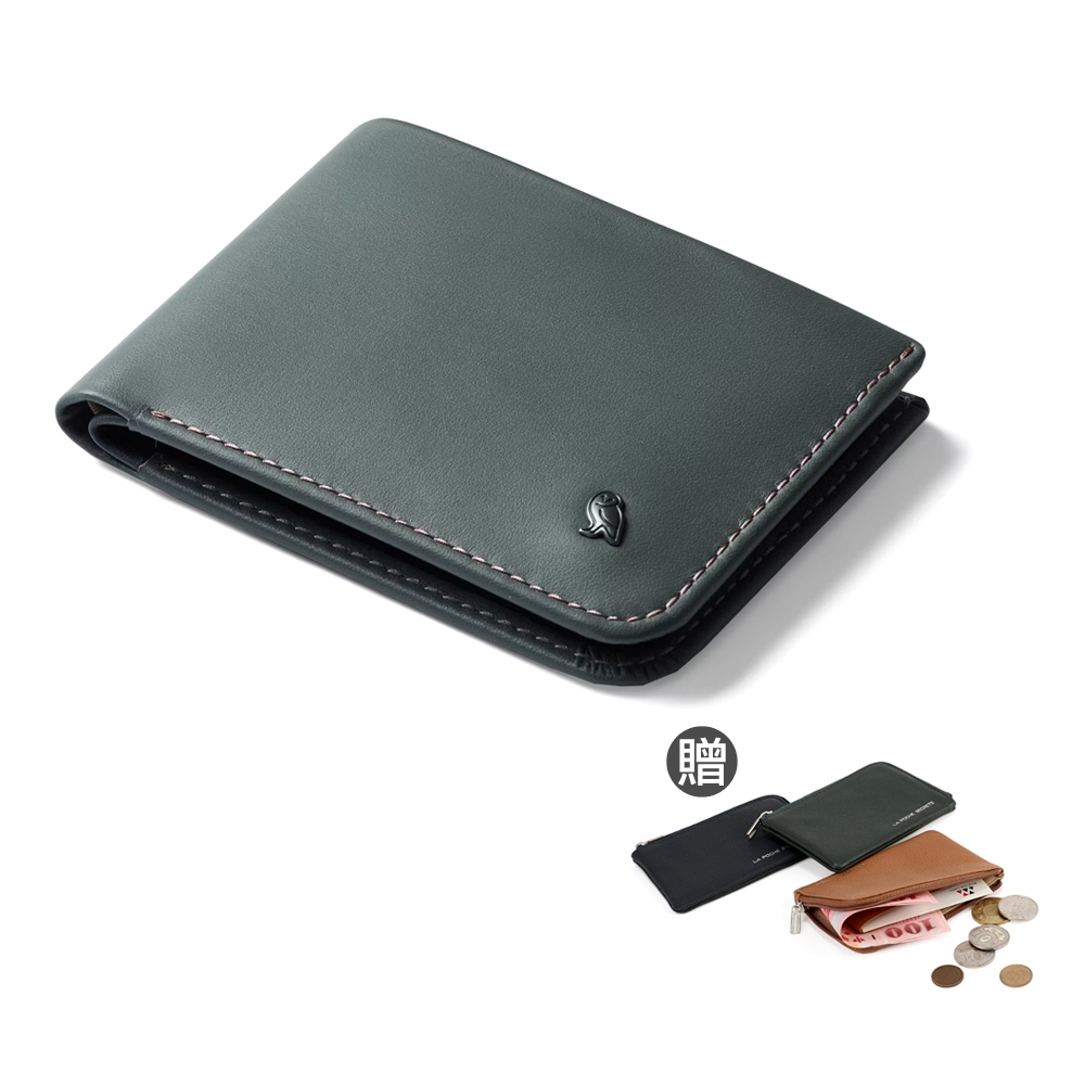 Bellroy Hide & Seek Lo 系列真皮橫式零錢短夾 - 沼澤綠 WHSD 送真皮零錢包