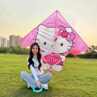2024網紅款 kitty風箏 兒童大人微風易飛 網紅新款粉紅卡通小風箏