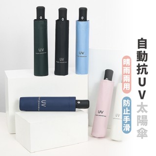 嘉義出貨 {臺灣收納王} 黑膠自動傘 兩用晴雨傘 口袋傘 迷你傘 傘 雨傘 扁傘 遮陽傘 抗UV 防曬傘 折疊傘