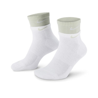 NIKE 襪子 短襪 雙色襪 休閒 運動襪 ED PLS CSH ANK 1P 白綠 DH4058105
