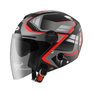【ZEUS】安全帽 ZS-202FB T68 消光黑紅 霧面 內鏡 3/4罩 通勤帽 202FB｜耀瑪騎士