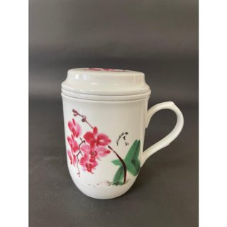 有發票/東昇瓷器餐具=蘭花三件式泡茶杯