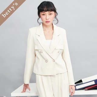 betty’s專櫃款(45)雙排釦短版西裝外套(共二色)