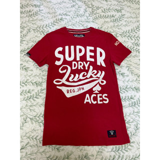二手正品 Superdry 極度乾燥 短袖紅色T恤 XS號