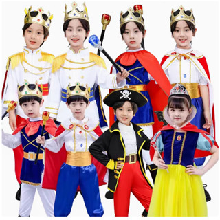 兒童萬聖節服裝王子服裝 兒童海盜王演出服兒童萬聖節國王公主裙