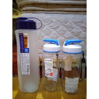 LOCK & LOCK 樂扣樂扣優質水壺 運動水壺 TRITAN材質藍白色500ml(附提帶)&日本製NAKAYA冷茶壺