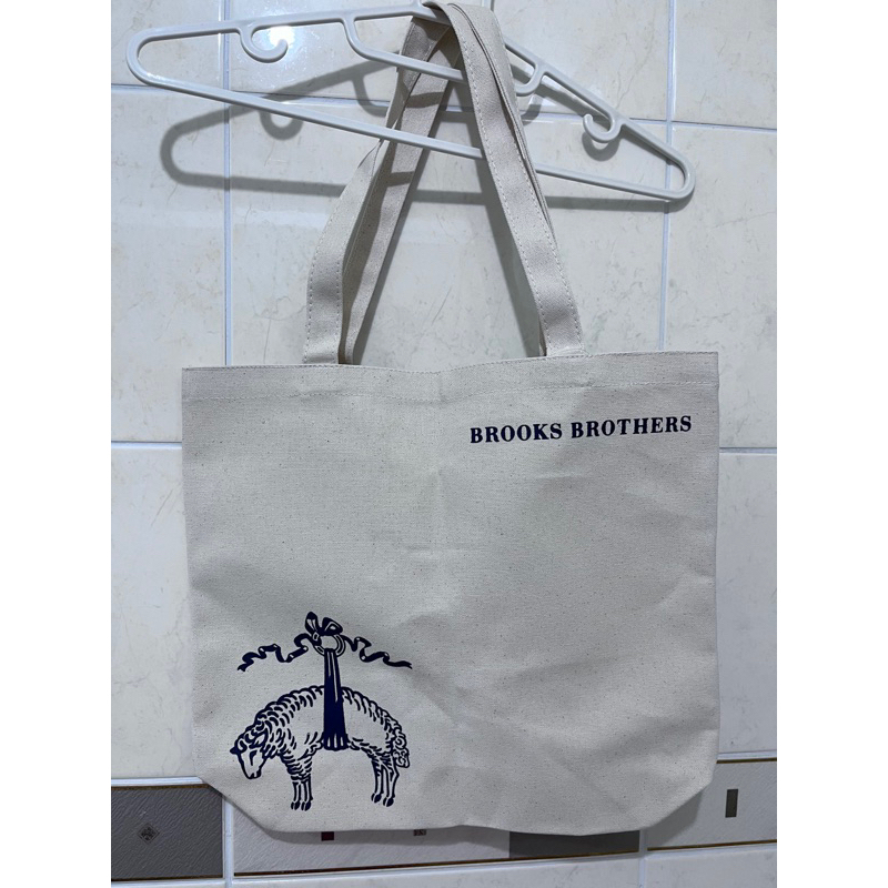美國brooks brothers 品牌托特包 帆布袋 帆布包 肩背包 B.B.手提袋 耐用 上課郊遊日常用包