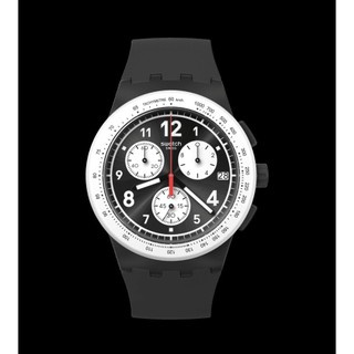 SWATCH 瑞士錶 NOTHING BASIC ABOUT BLACK - 黑x白 (SUSB420) [ 秀時堂 ]