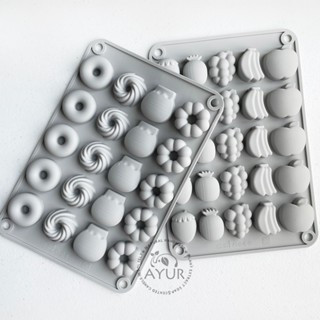 【AYUR】迷你甜甜圈 水果 矽膠模 /巧克力/蛋糕/蠟燭/手工皂/烘焙