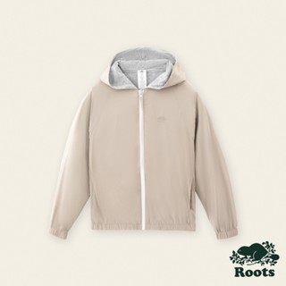 Roots女裝-舒適生活系列 海狸LOGO 雙面穿連帽外套