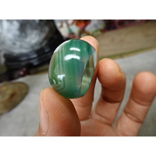天然冰種天眼珠蠶絲紋清透綠玉髓大版戒指→E153