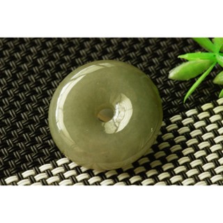 N256墜子❀翡翠玉A貨冰潤黃綠平安扣墜子吊墜掛件玉佩【緬甸玉翠軒】玉首飾品 男女老少