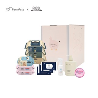 【PatoPato】ｘRico Baby 寶寶潤膚12件禮盒組 / 濕紙巾+紫馨膏+奶瓶清潔+抗菌液 / 送禮專用