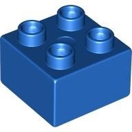 LEGO 樂高 DUPLO 得寶 藍色 Brick 2x2 基本顆粒 基本磚 顆粒磚 3437