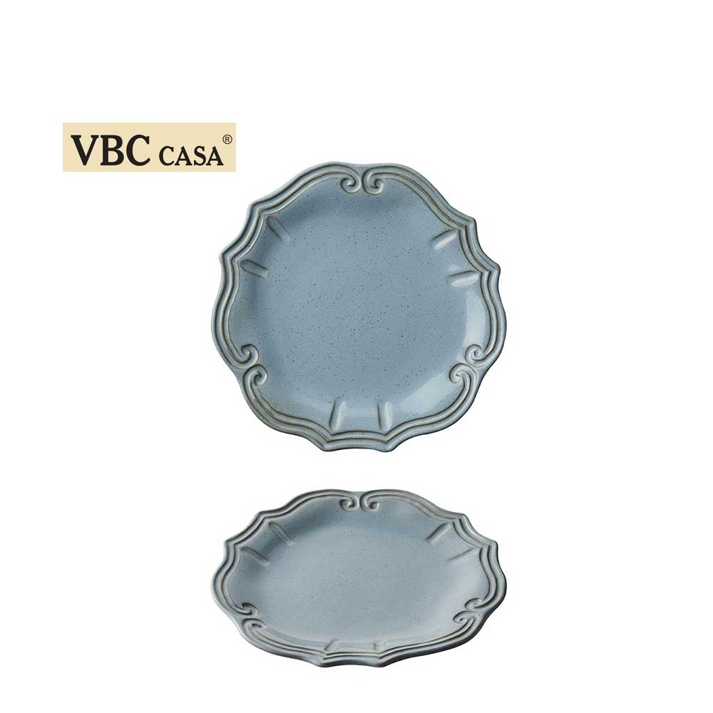 義大利 VBC casa │ 巴洛克系列 29 cm 主餐盤 / 迷霧藍