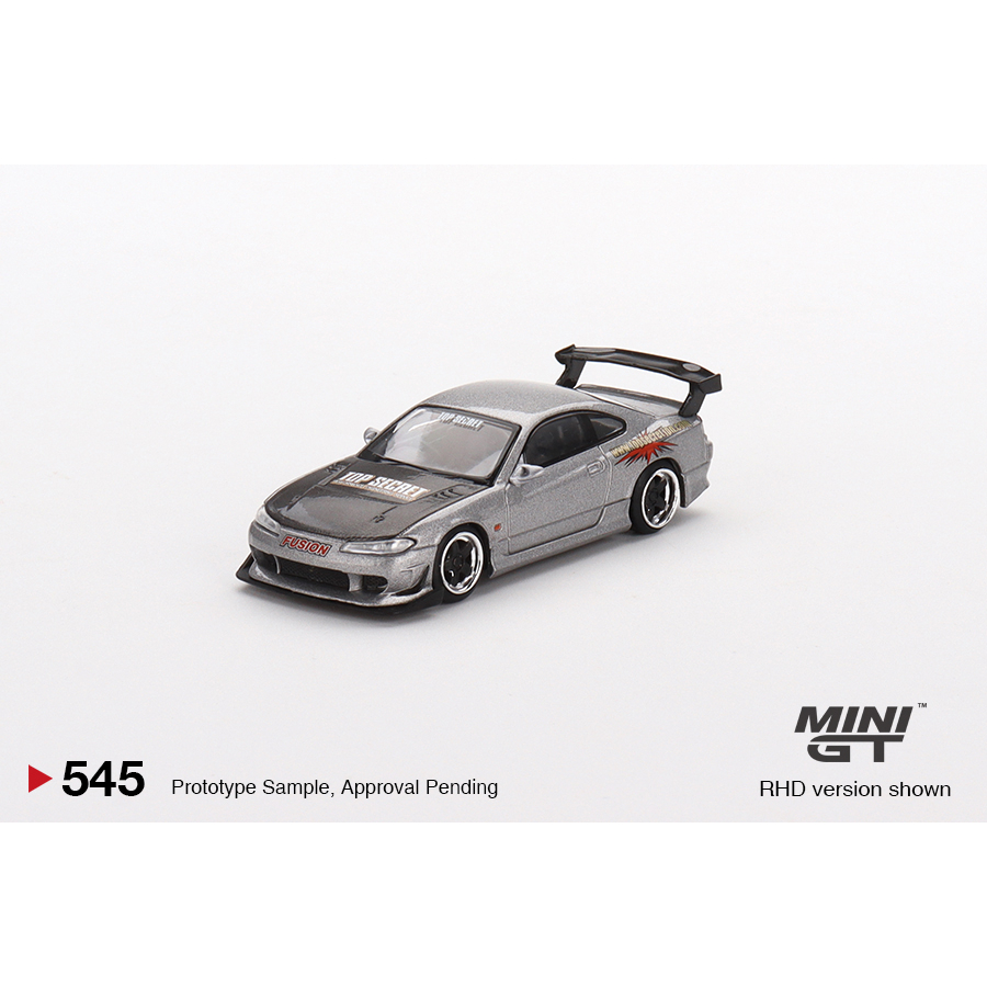 (小賈車庫) 1/64 MINI GT #545 Nissan Silvia Top Secret  (S15) 銀色