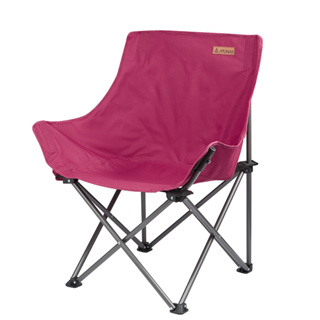 【ATUNAS】A1CDDD01 露營舒適折疊QQ椅/露營椅/野餐椅/烤肉椅/折疊椅 暗紅