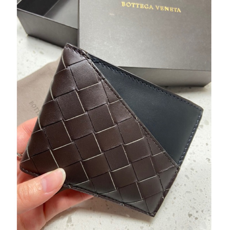 Bottega Veneta『BV』男士皮夾✨黑咖撞色/零錢夾層/美國購入