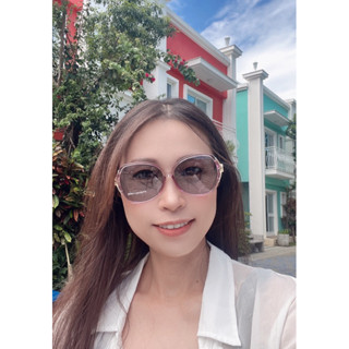 【陽光兔兔🐰】臺灣製🇹🇼 8264女款變色偏光 亮砂幸運草側鏤空蝴蝶大框膠框金屬偏光太陽眼鏡 UV400