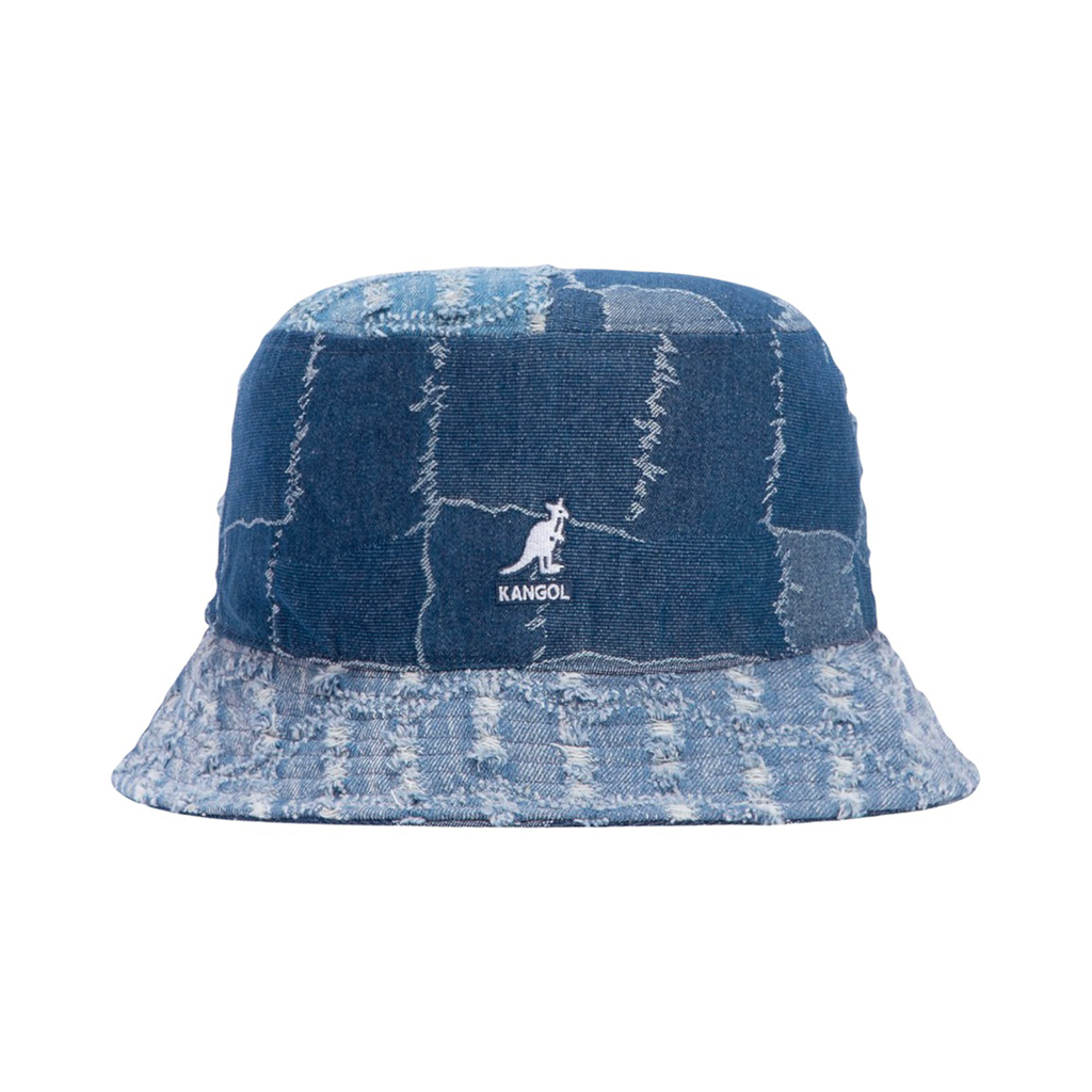 KANGOL DENIM MASHUP 刷破丹寧 牛仔 大尺碼 大尺碼帽子 平頂漁夫帽 袋鼠 漁夫帽 正版