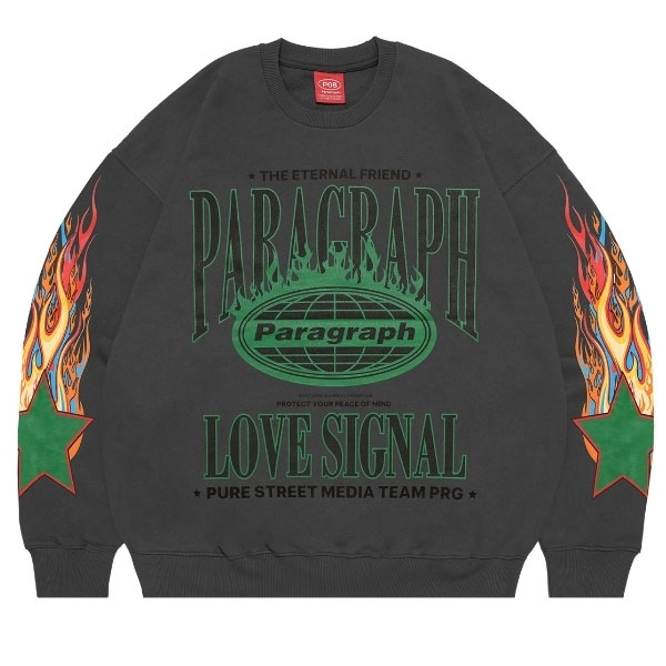 【PARAGRAPH】S10 NO.14 LOVE SIGNAL CREWNECK 大學T (碳灰色) 化學原宿