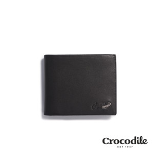 Crocodile鱷魚皮件 男生錢包短夾 禮物推薦 10卡 雙鈔 抽取子夾-Noble系列0103-09404-黑色