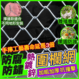 草屯出貨💥 熱鍍鋅鐵絲網 圍欄 勾花網 養雞鋼絲網 果園護欄 網格 家用 圈牛羊隔離網A 網鐵絲網繩網