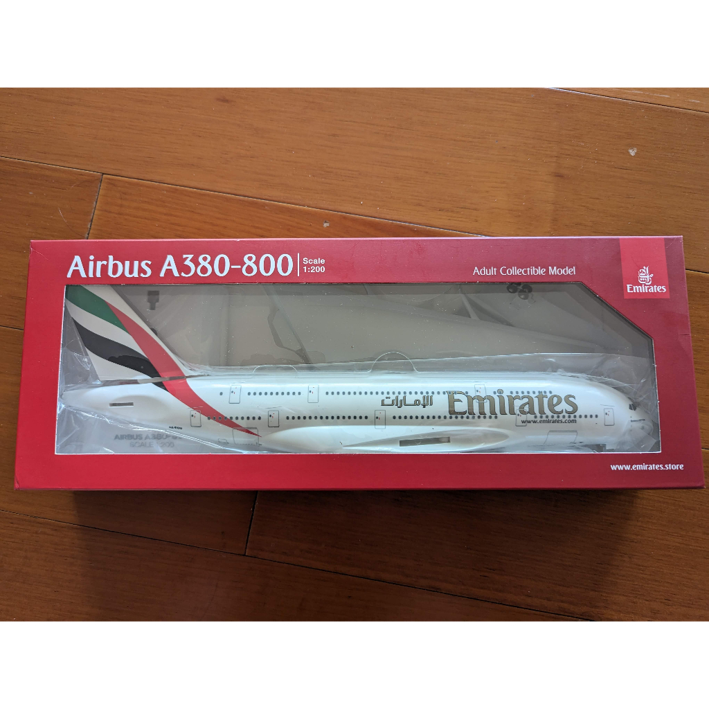 全新阿聯酋 飛機模型Emirates A380 1"200 scale aircraft model(有阿聯酋收據影本)