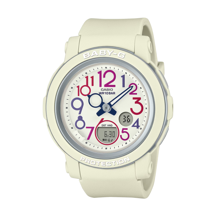 【CASIO BABY-G】繽紛復古系列數位顯示休閒腕錶-奶油白/BGA-290PA-7A/台灣總代理公司貨享一年保固