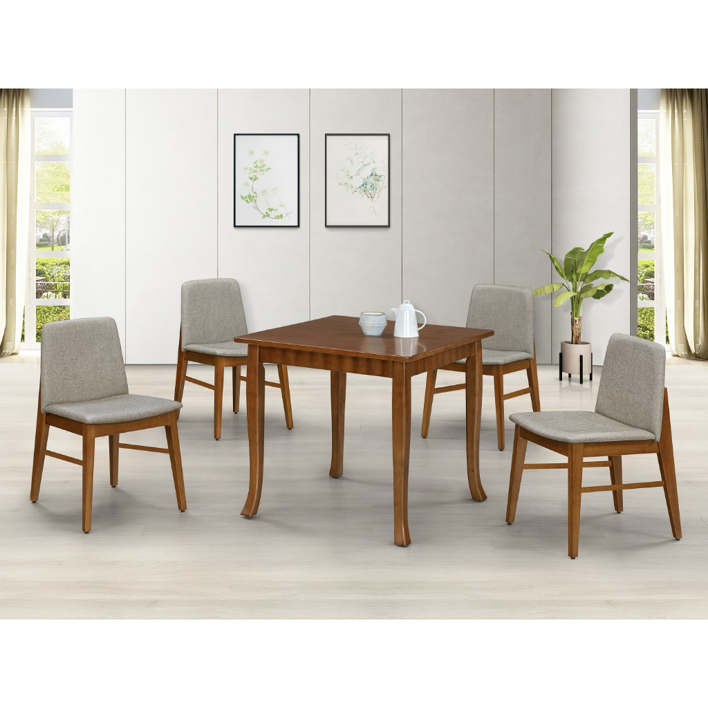 【全台傢俱】GD-23 新歐式 正方 實木餐桌 實木餐椅 傢俱工廠特賣 批發價優惠