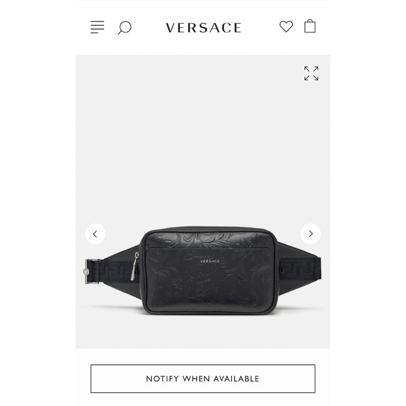 Versace Barocco-Print Embossed belt bag 凡賽斯腰包 經典黑色款