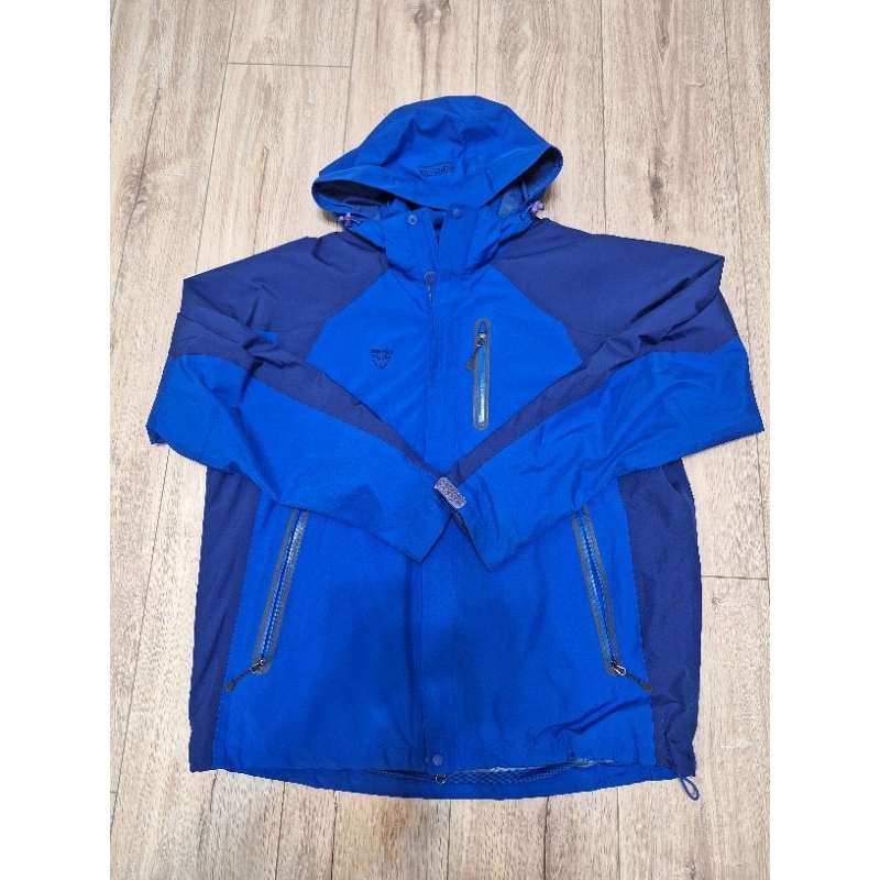 Gore-tex防潑水風衣外套 藍色四個拉鏈口袋（含一內袋）尺寸XL