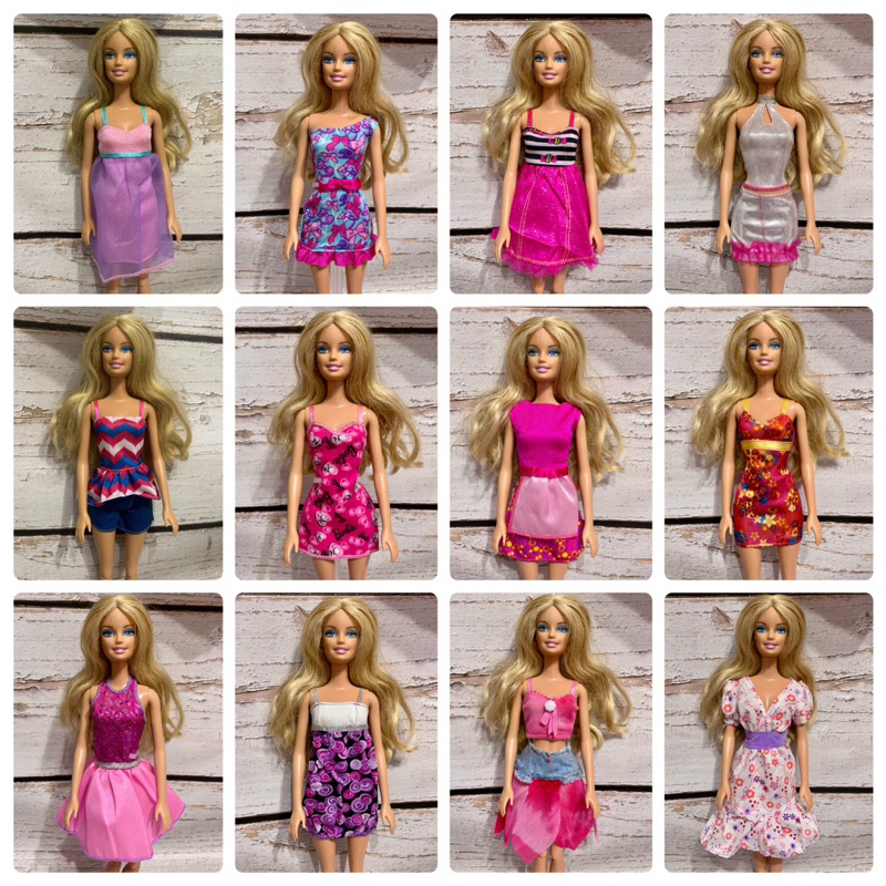 2023-09-11奇異果芭比屋~芭比娃娃禮服15件+芭比娃娃時裝套裝15件~1500~贈正版非關節體芭比娃娃1支