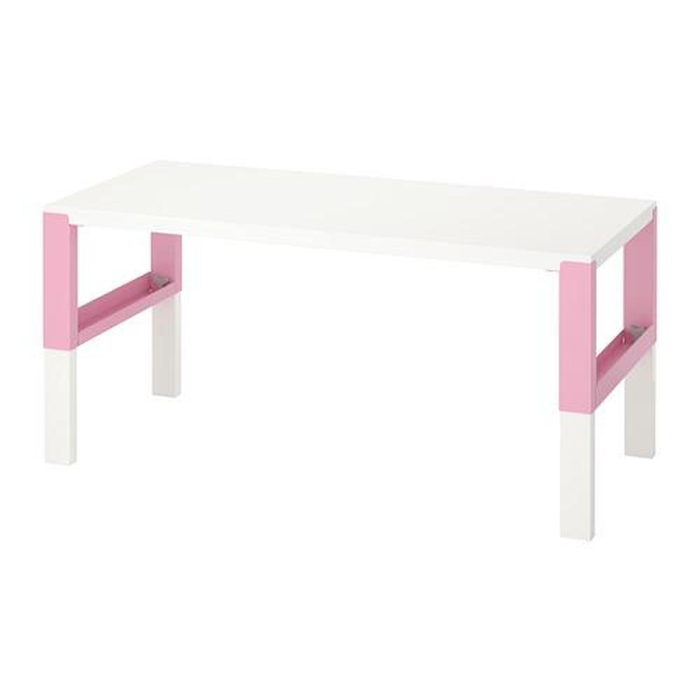 絕版品/北歐LOFT風格IKEA宜家PÅHL書桌工作桌兒童桌/白粉色/128x58/高度可調/二手八成新/特$1980