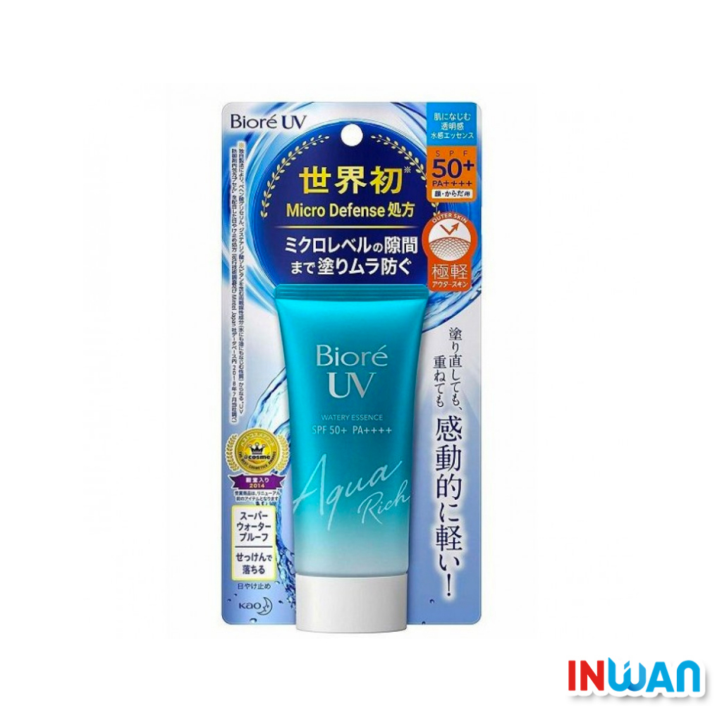 【 印灣 INWAN 】蜜妮 BIORE UV SPF50+ AQUA RICH SUNSCREEN 防曬霜