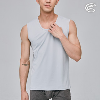ADISI 男Tactel Pro快乾排汗寬肩背心AV2311077 (S-2XL) 淺灰｜透氣 吸濕排汗 快乾 彈性